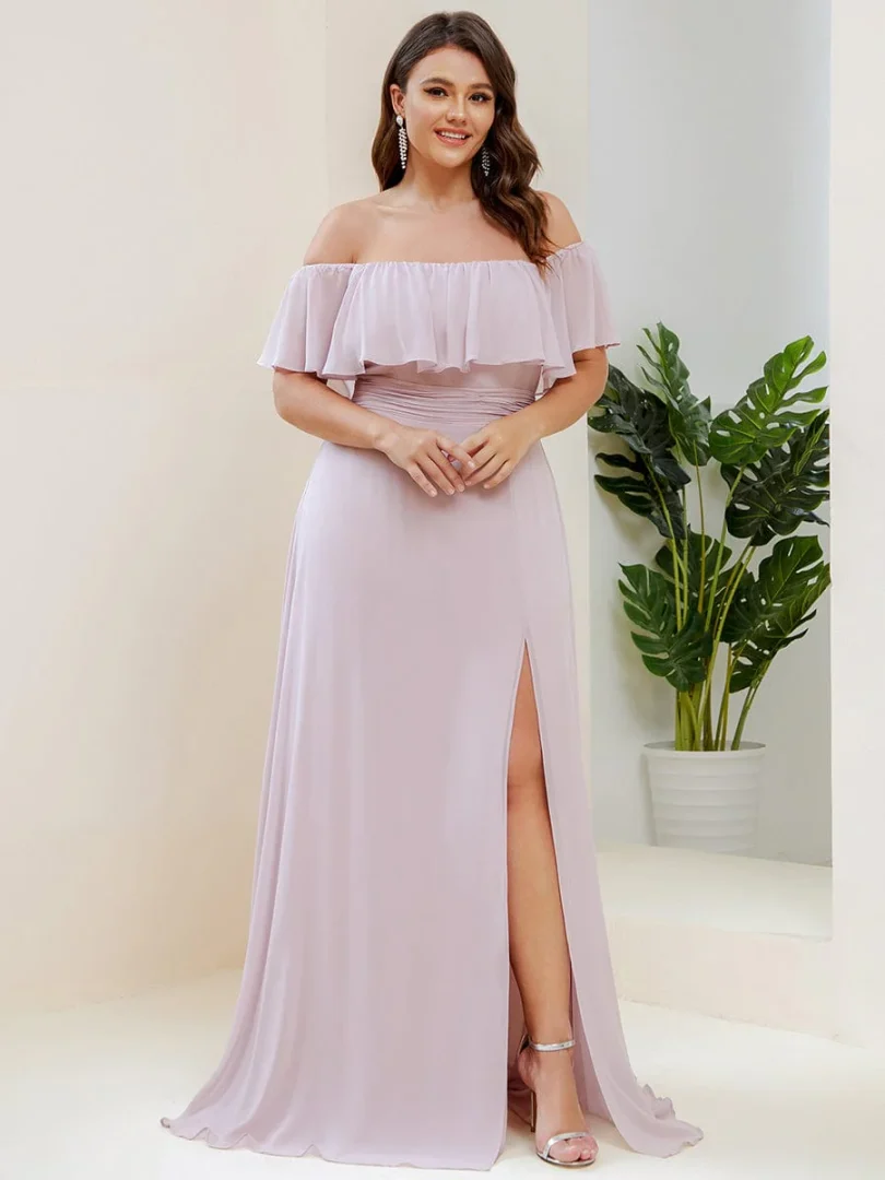 sky blue dresses for women A Line V Neck Split Light Blue Chiffon Prom Dresses Long – jkprom